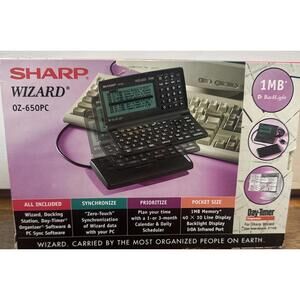 Vintage Sharp Wizard‎ OZ-650 Day-Timer Organizer 1MB BackLight